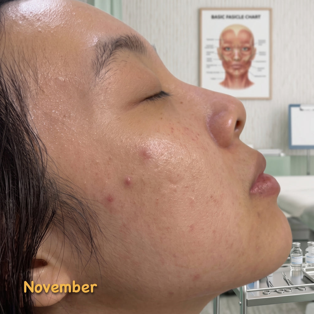 Client skin progress after personalized acne care
